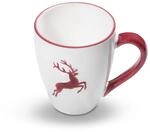 GMUNDNER KERAMIK Fr&uuml;hst&uuml;cksbecher Max F&uuml;llmenge : 0.3 Liter bordeauxroter Hirsch
