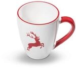GMUNDNER KERAMIK Fr&uuml;hst&uuml;cksbecher Max F&uuml;llmenge : 0.3 Liter rubinroter Hirsch