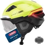 ABUS Fahrradhelm HYP-E ACE - mit Frontlicht, R&uuml;cklicht und Blinklicht - mit Visier