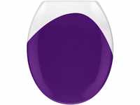 WENKO 20433100 WC-Sitz Wave Purple - rostfreie Edelstahlbefestigung, Kunststoff...