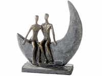 Casablanca Deko Skulptur Figur Paar - Kunstharz bronzefarbene Figur dunkelgrau mit