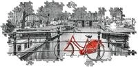 Clementoni 39440 Panorama Amsterdam Fahrrad &ndash; Puzzle 1000 Teile ab 9 Jahren,