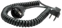 Schutzkontakt-Spiralverl&auml;ngerung 672.18 230V/16A, schwarz, 2,0 m