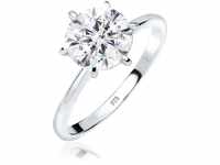Elli Ring Damen Verlobung mit Kristall in 925 Sterling Silber
