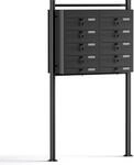 Wiltec 10er Briefkastenanlage schwarz 945 x 270 x 1500 mm, Standbriefkasten mit 2x5