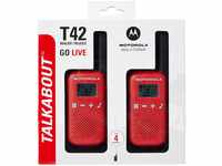 Motorola Talkabout T42 PMR-Funkgeräte ( PMR446, 16 Kanäle, Reichweite 4 km) rot , 2