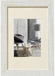 walther design Bilderrahmen hellgrau 13 x 18 cm mit Passepartout, Home Holzrahmen
