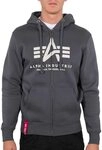 Alpha Industries Basic Zip Hoodie f&uuml;r Herren Greyblack