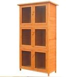 vidaXL Holz Hasenstall 6 Boxen Kaninchenstall Hasenk&auml;fig H&uuml;hner Kleintierk&auml;fig