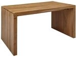 FineBuy Schreibtisch 140 cm Akazie Massivholz Braun mit Ablage