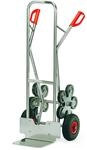 Fetra Alurohr-Treppenkarre, Traglast 200 kg, Schaufel mit Luftbereifung, 2