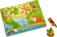 HABA 303181 - Sound-Greifpuzzle Im Dschungel, Kinderpuzzle ab 2 Jahren mit s&uuml;&szlig;en