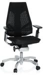 hjh OFFICE 652601 High End B&uuml;rostuhl GENIDIA Netzstoff Schwarz B&uuml;rosessel