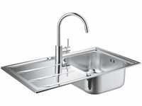 GROHE K400|1 Becken| Spüle mit ausziehbarer Küchenarmatur | Küchenspüle -