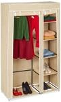 Relaxdays Stoffschrank, mit Kleiderstange & 5 F&auml;chern, HBT: 174 x 107 x 42,5 cm,