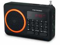 Metronic 477204 Tragbares UKW Radio Schwarz/Orange