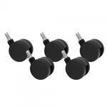 AMSTYLE 5er Set Rollen f&uuml;r B&uuml;rostuhl Schwarz Stift 11mm/Durchmesser 60mm