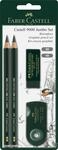 FABER-CASTELL 119398 - Bleistiftset CASTELL 9000 Jumbo, mit 2 Bleistiften, 1 Radierer