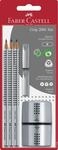FABER-CASTELL 117098 - Schreibset GRIP 2001, Inhalt: 3 Bleistifte, 2 Radierer, 1