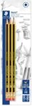STAEDTLER Bleistifte mit Radiergummi Noris, HB, sechskantformat, hohe Bruchfestigkeit
