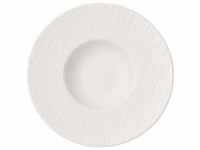 Villeroy und Boch Manufacture Rock Blanc Pastateller, 29 cm, Premium Porzellan, Weiß