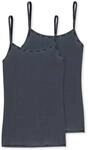 Schiesser Damen 2 Pack Spaghettitop Unterhemd - Modal Essentials, Nachtblau_162895,