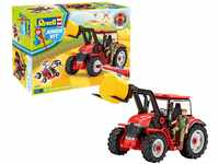 Revell 00815 Junior Kit-Traktor mit Frontlader und Spielfigur 4 der Bausatz mit...