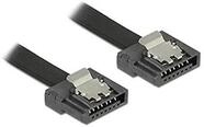 Delock Kabel SATA Flexi 6 Gb/s 20 cm, Nero, metallo