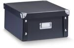 Zeller Aufbewahrungsbox, Pappe, schwarz, ca. 31 x 26 x 14 cm
