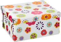 Zeller 17852 Aufbewahrungsbox, Kids, Pappe, ca. 31 x 26 x 14 cm, Blumen - Mehrfarbig
