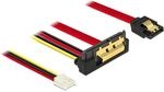 Delock Cable SATA 6 GB/s 7 pin + Floppy 4pin Power Jack > SATA 22 Pin Female
