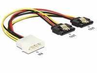 Delock Kabel Power Molex 4 Pin Stecker > 2 x SATA 15 Pin Buchse Metall 20 cm,...