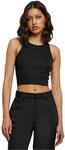 Urban Classics Damen Ladies Cropped Rib Top Black, L