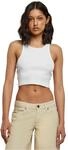 Urban Classics Damen Ladies Cropped Rib Top White, L