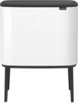 Brabantia BO Touch Bin 3 x 11 L Abfalleimer, Metall, Wei&szlig;, 54 x 32 x 68 cm, 1