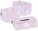 roba Pflegeorganiser Set 'Kleine Wolke rosa', 3tlg, 2 Boxen f&uuml;r Windeln & Zubeh&ouml;r,