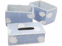 roba Pflegeorganiser Set 'Kleine Wolke blau', 3tlg, 2 Boxen für Windeln & Zubehör,