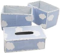 roba Pflegeorganiser Set 'Kleine Wolke blau', 3tlg, 2 Boxen f&uuml;r Windeln & Zubeh&ouml;r,