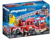 PLAYMOBIL City Action 9463 Feuerwehr-Leiterfahrzeug mit Licht und Sound, Ab 5 Jahren