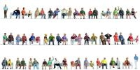 NOCH TT Mega-Spar-Set &bdquo;Sitzende, handbemalte Figuren, 60 St&uuml;ck f&uuml;r Modellbau in