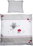 roba Babybettw&auml;sche 80 x 80 cm - Adam & Eule - Bettw&auml;sche Set 2 teilig f&uuml;r Babys -