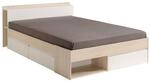 Parisot 1530L240 Bett Cuba, Spanplatten, Wei&szlig;/Akazie hell, 150 x 220 x 79,5 cm