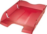 helit H2363520 - PET-Briefablage &bdquo;the green deck, DIN A4-C4, rot transparent