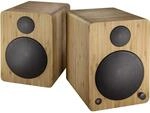 Wavemaster CUBE MINI bamboo - Regallautsprecher-System (36 Watt) mit