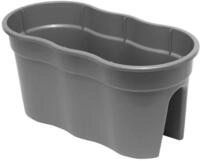 KHW | Flowerclip XL 2er-Set | Grau | Pflanzgef&auml;&szlig;e f&uuml;r Balkon- &