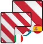 Wiltec 2in1 rot wei&szlig;e Warntafel Spanien und Italien aus Aluminium mit