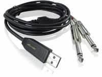Behringer LINE 2 USB 2 Stereo 6,35 mm Line-in-auf-USB-Schnittstellenkabel (Schwarz)