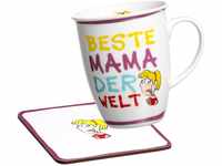 Ritzenhoff & Breker Kaffeebecher Beste Mama der Welt mit Untersetzer im