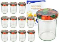 MamboCat 12er Set Sturzgl&auml;ser 230 ml Hoch Deckelfarbe Obst Dekor to 66 inkl....