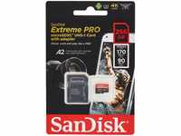 SanDisk Extreme Pro 256 GB microSDXC Memory Card + SD Adapter with A2 App...